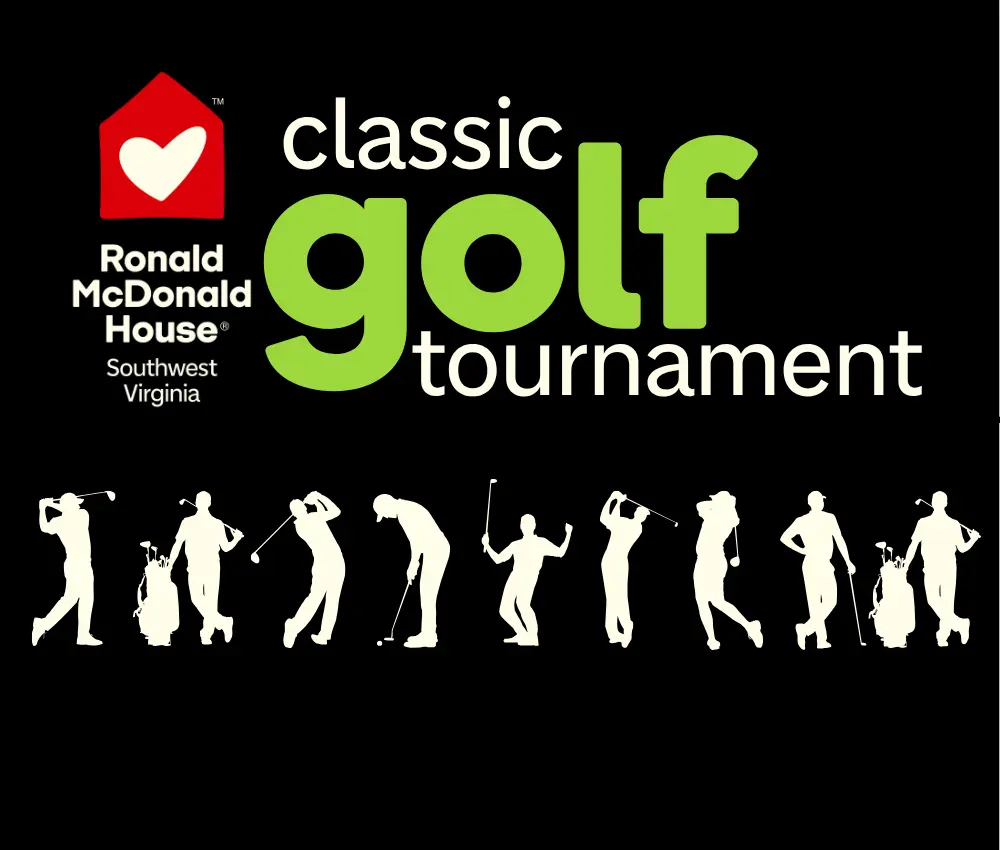 classic golf tournament with golf silhouette illustrations