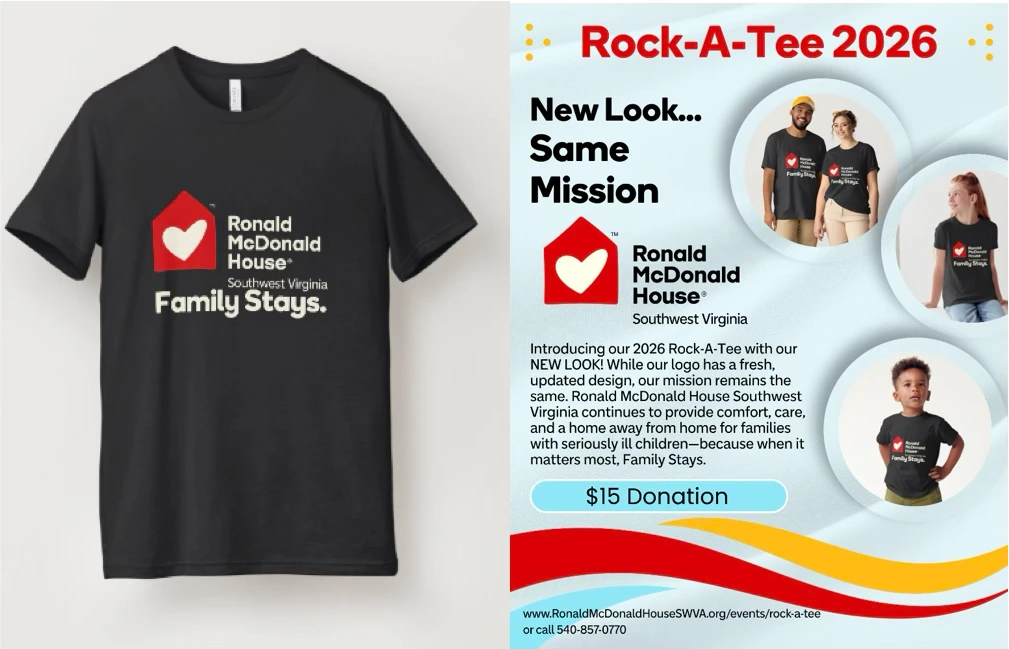 rock-a-tee flyer with t-shirt mockup